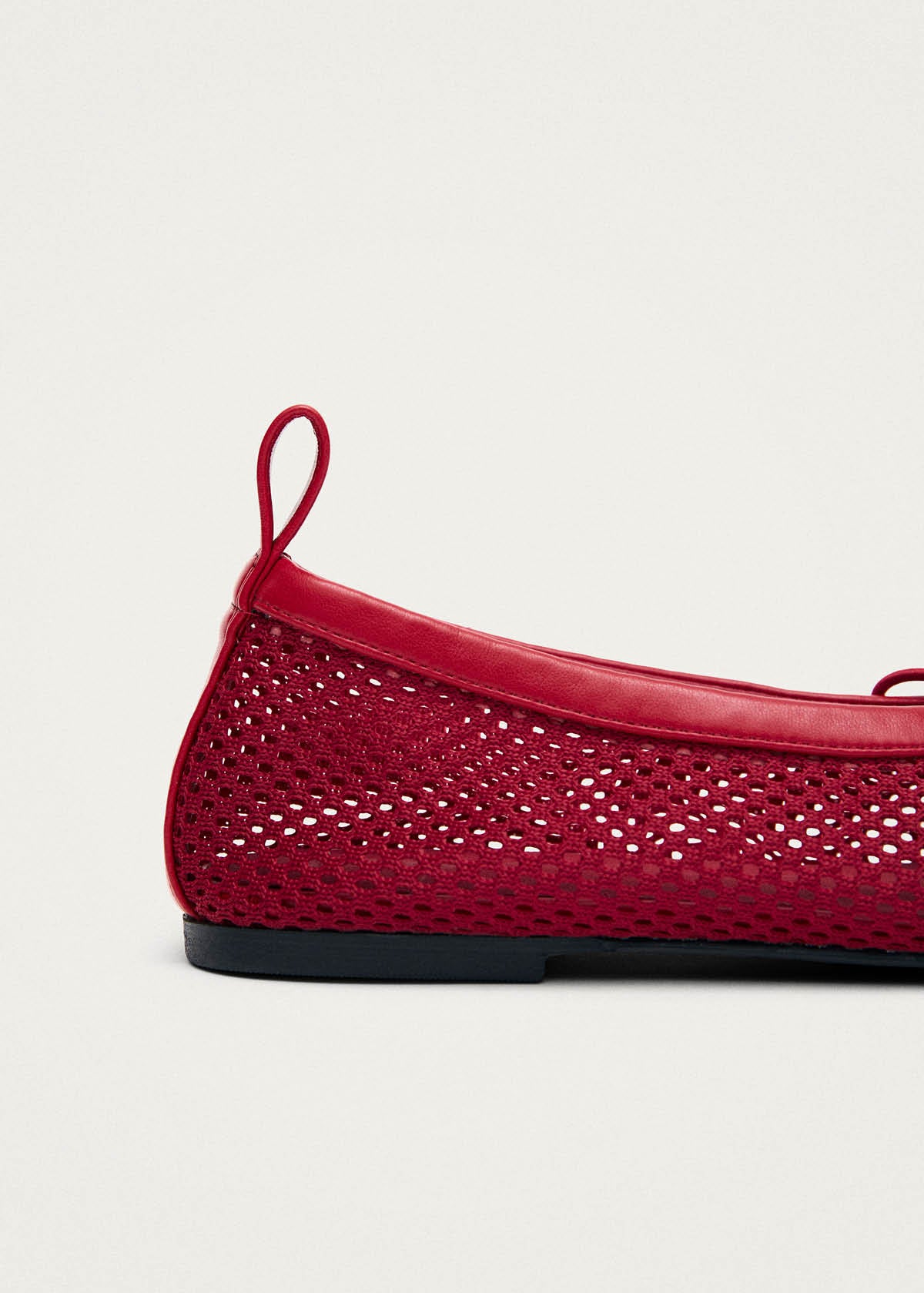 Rosalind Mesh Ballerines en Cuir Rouge