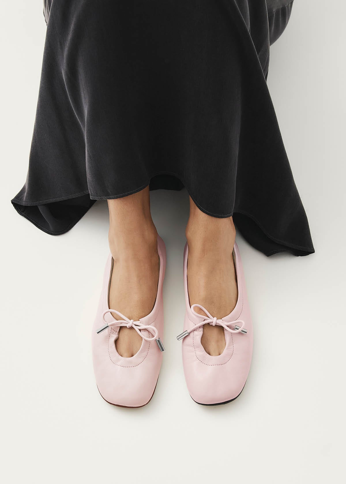 Rosalind Pale Pink Leather Ballet Flats
