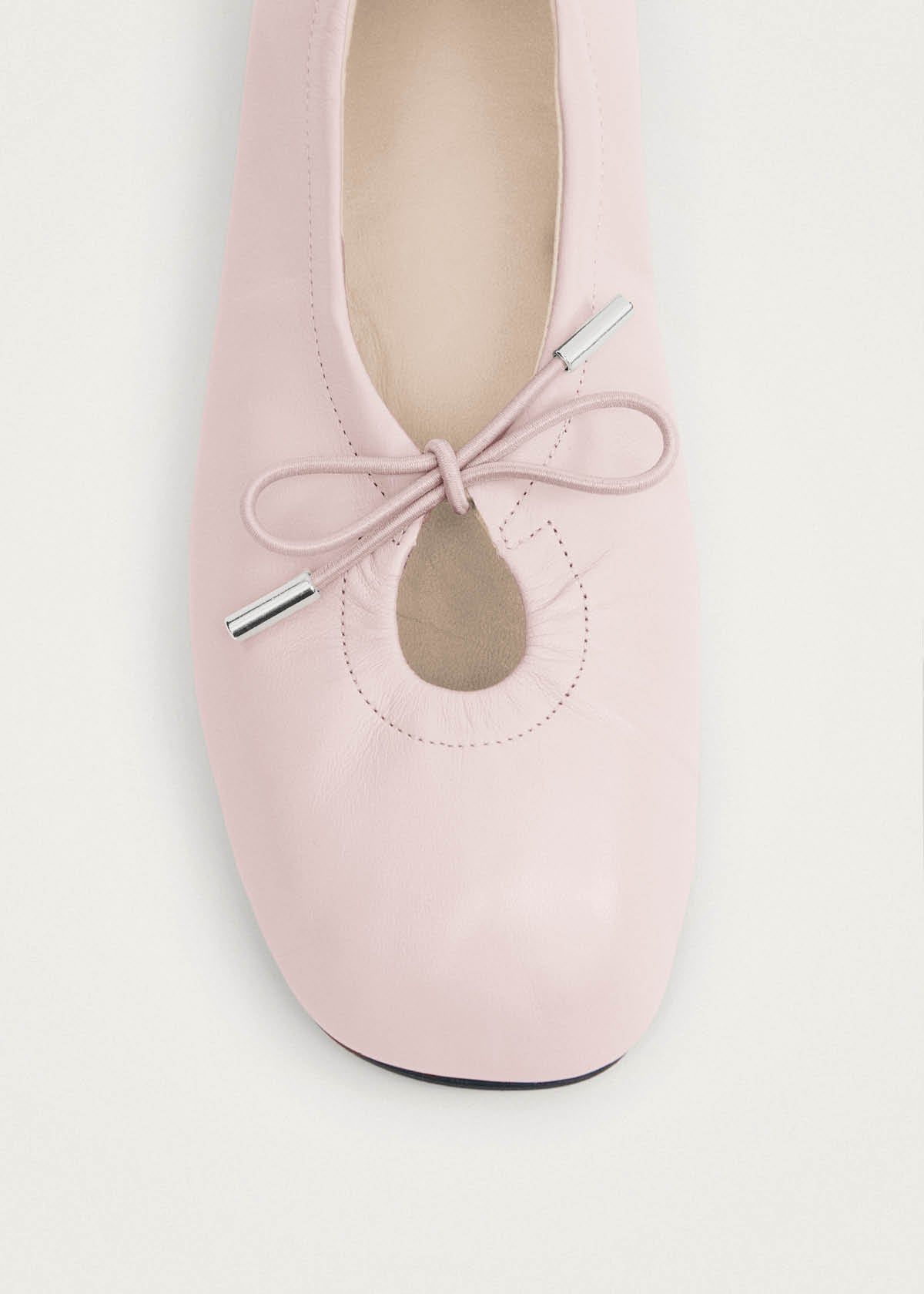 Rosalind Pale Pink Leather Ballet Flats