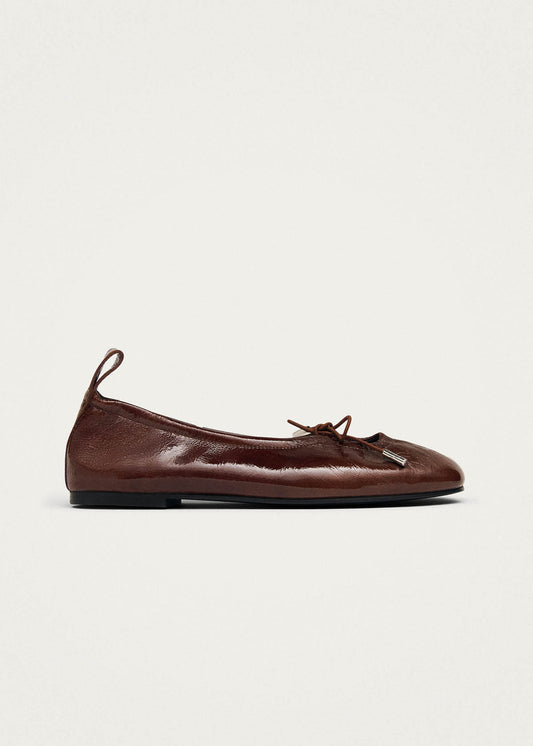 Rosalind Ballerines en Cuir Verni Marron-image