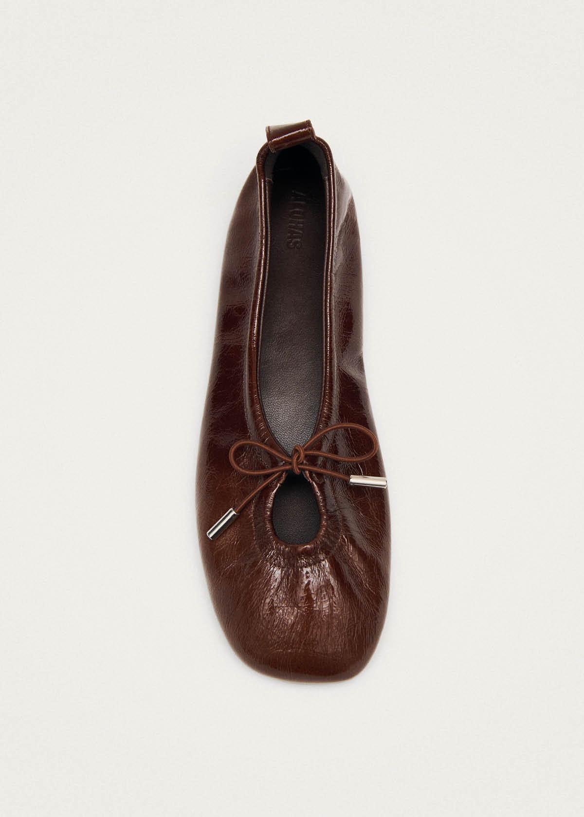 Rosalind Ballerine in Pelle Verniciata Marrone