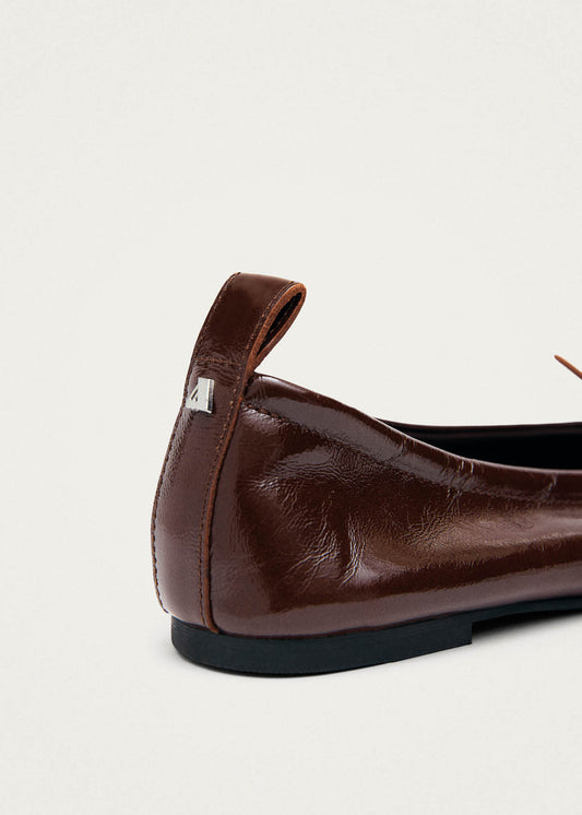 Rosalind Patent Brown Leather Ballet Flats-image