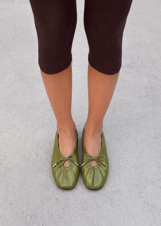 Rosalind Patent Green Leather Ballet Flats-image