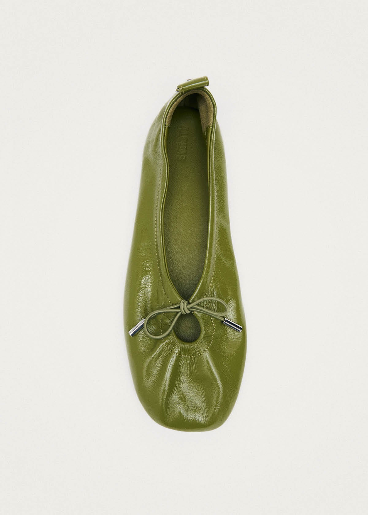 Rosalind Lackgrüne Leder-Ballerinas
