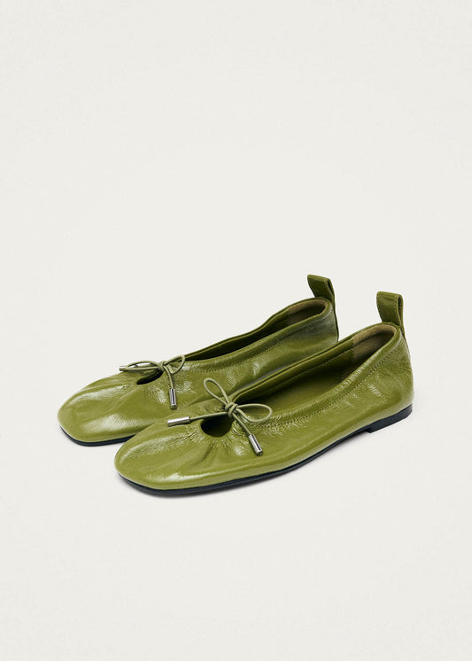 Rosalind Patent Green Leather Ballet Flats-image