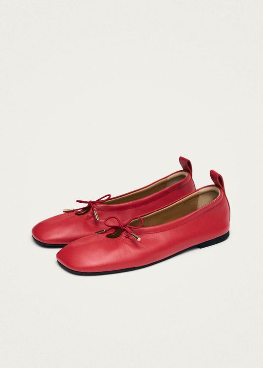 Rosalind Red Leather Ballet Flats-image