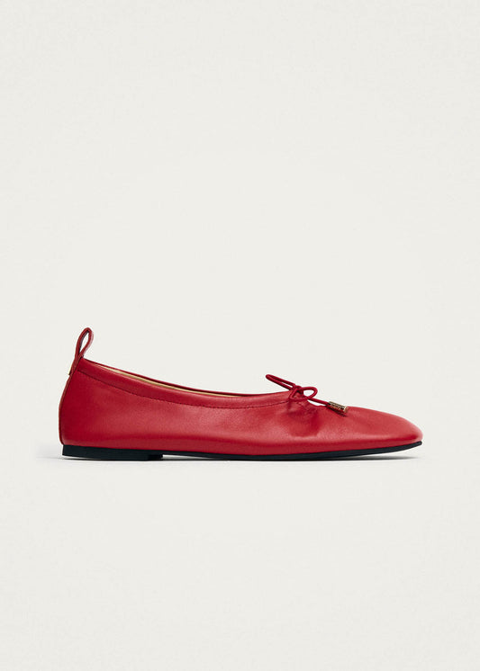 Rosalind Red Leather Ballet Flats-image