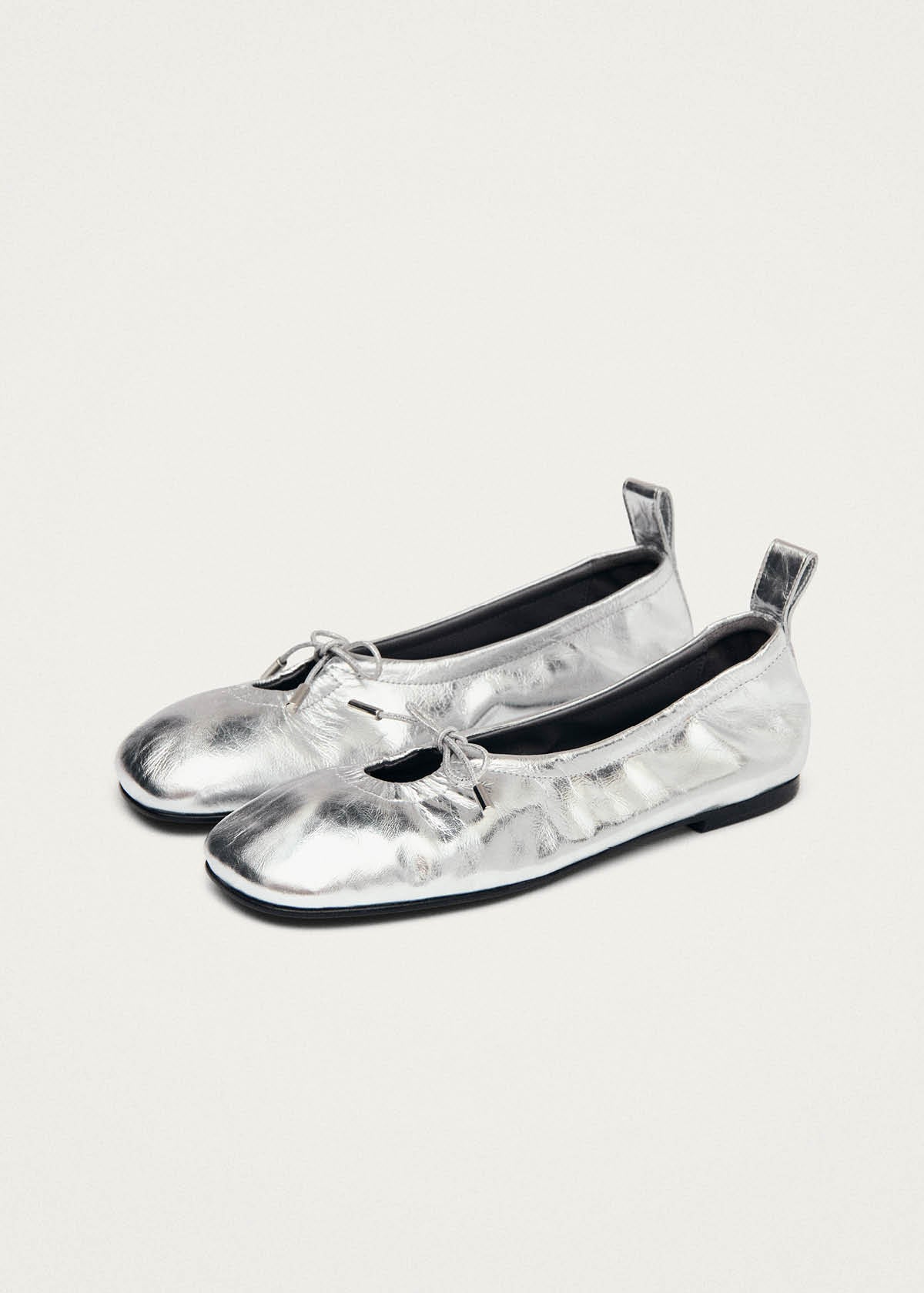Rosalind Shimmer Bailarinas de Cuero Color Plata