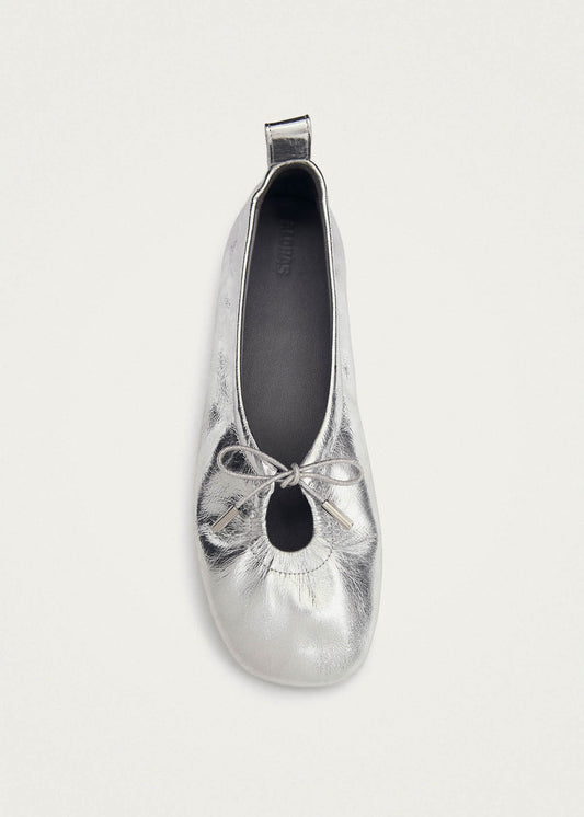 Rosalind Shimmer Bailarinas de Cuero Color Plata