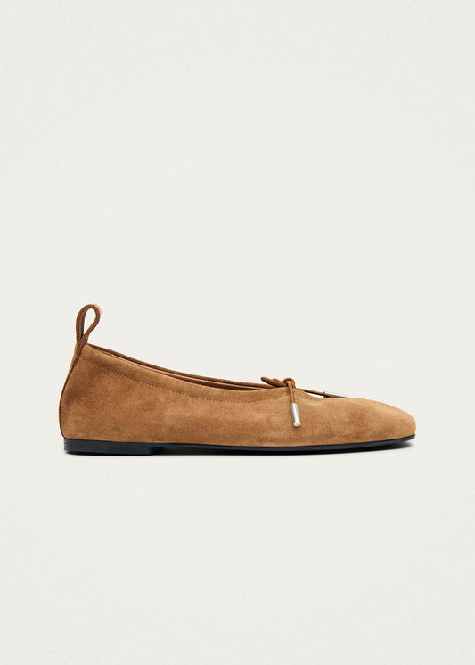 Rosalind Suede Tan Leather Ballet Flats-image