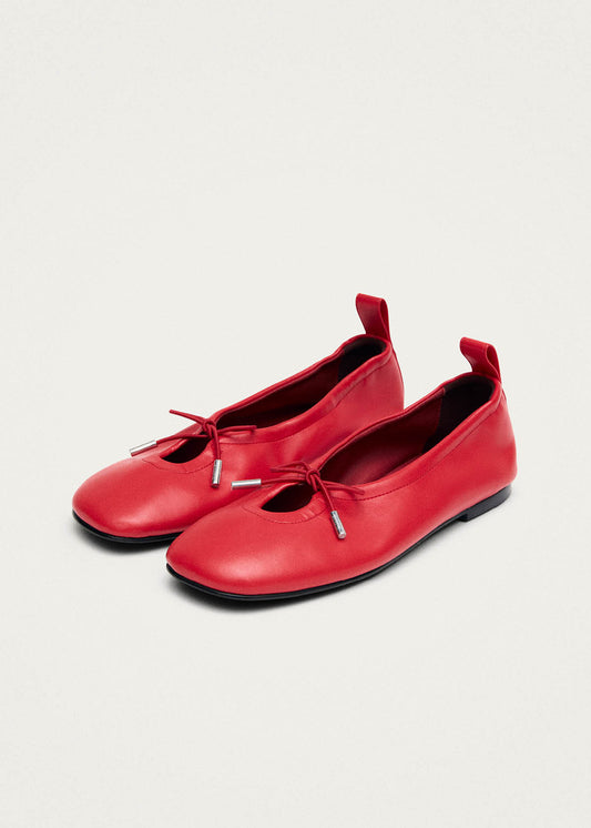 Rosalind Vegan Ballerine in Pelle Vegana Rossa-image