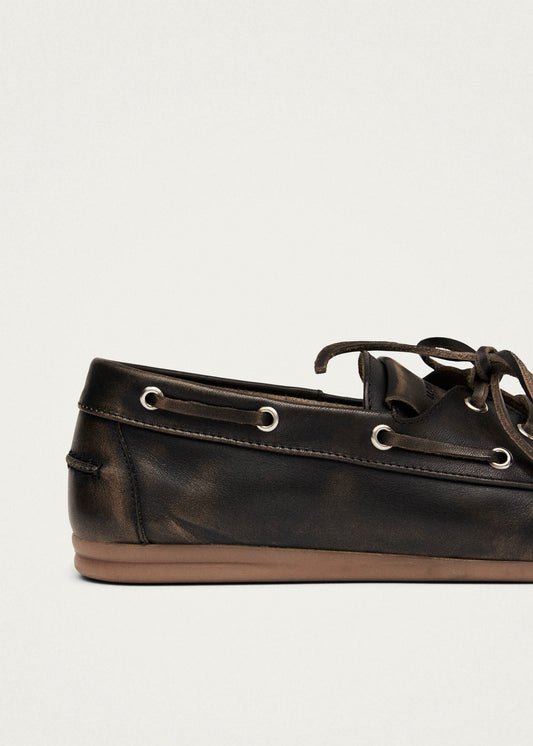 Rowan Vintage Effect Brown Leather Loafers-image
