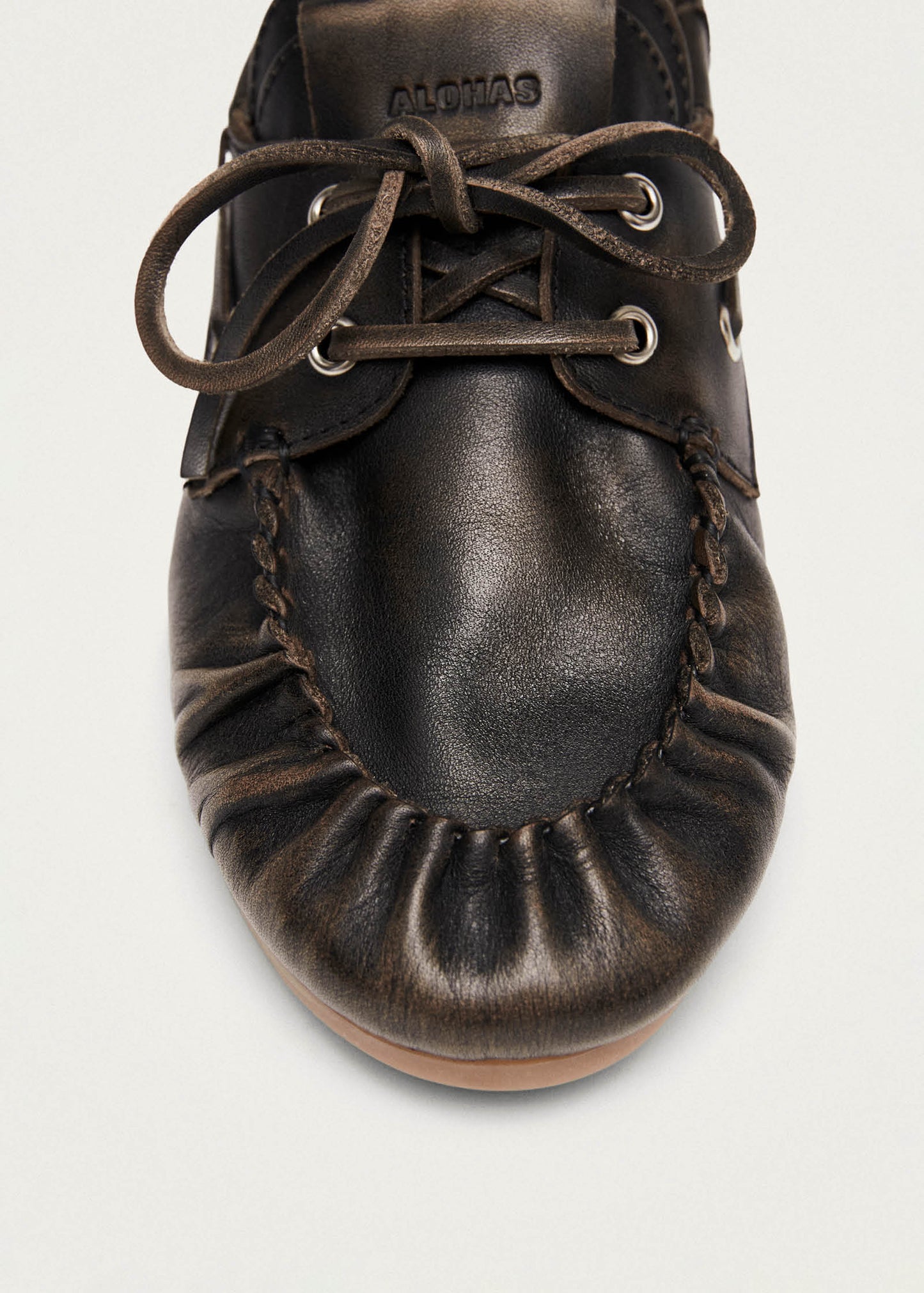 Rowan Vintage Effect Brown Leather Loafers
