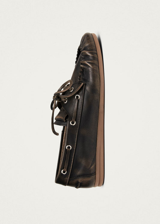 Rowan Vintage Effect Brown Leather Loafers-image