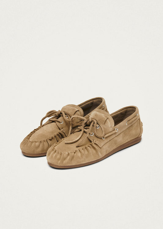 Rowan Suede Beige Leather Loafers-image
