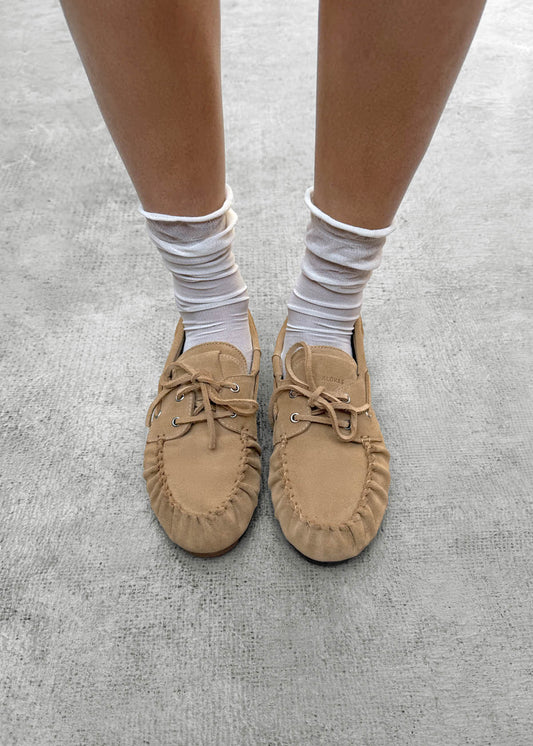 Rowan Suede Beige Leather Loafers-image