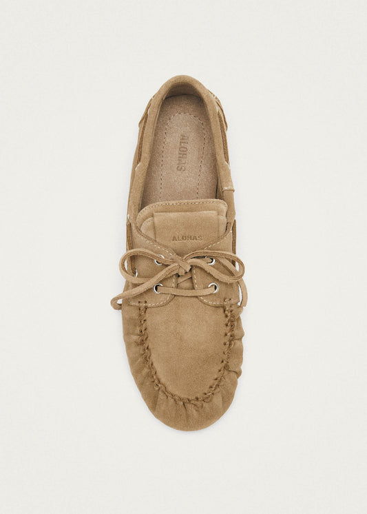 Rowan Suede Beige Leather Loafers-image