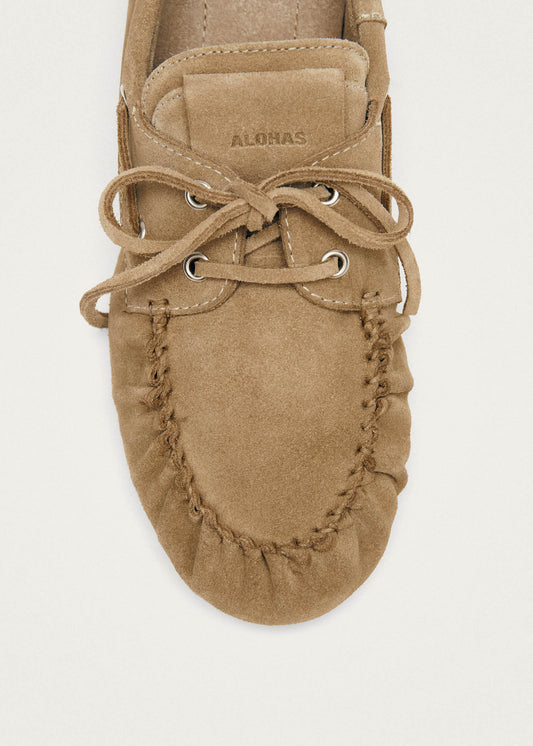 Rowan Suede Beige Leather Loafers-image