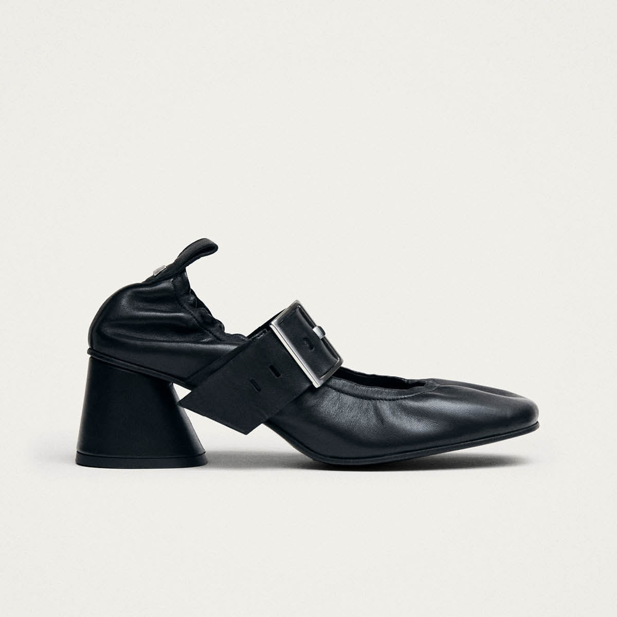 Rowena Black Leather Pumps