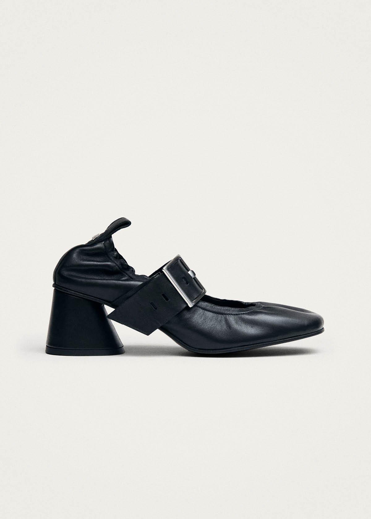 Rowena Black Leather Pumps