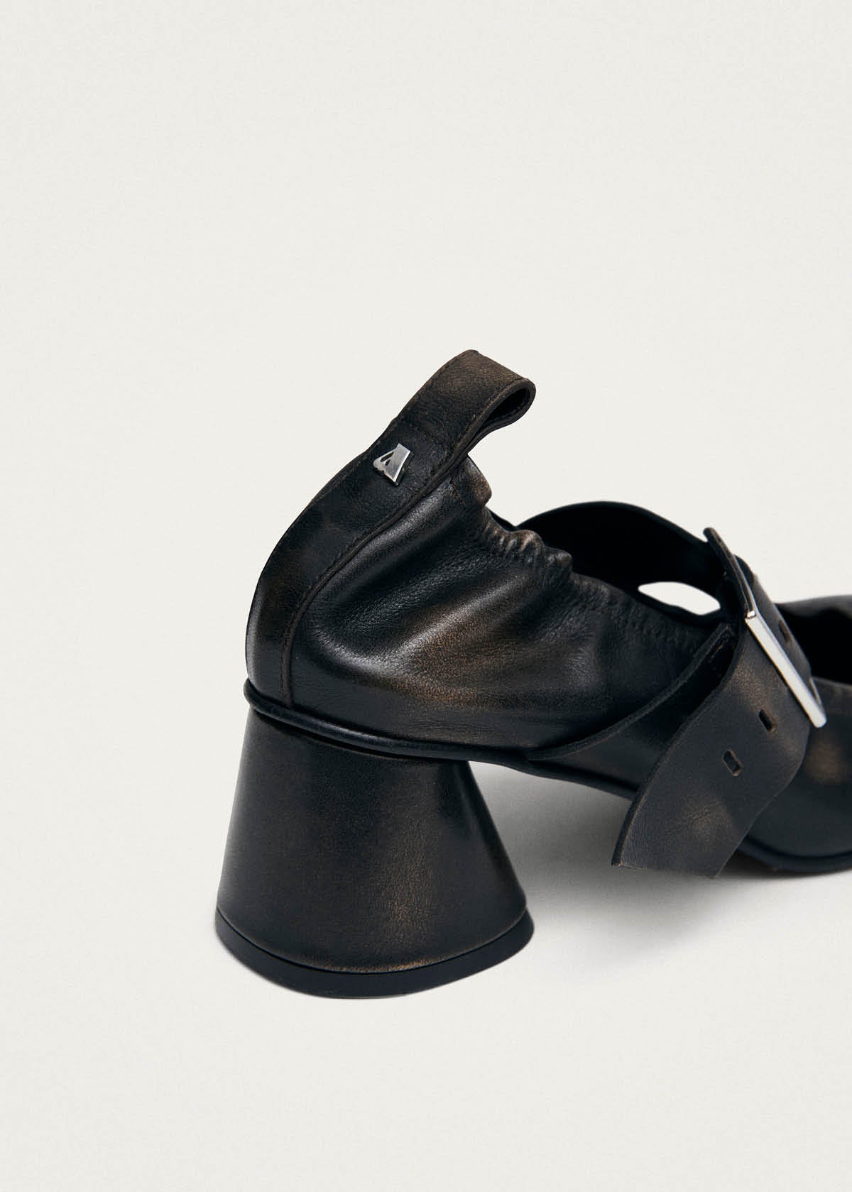 Rowena Tacones de Cuero Marrón con Efecto Vintage