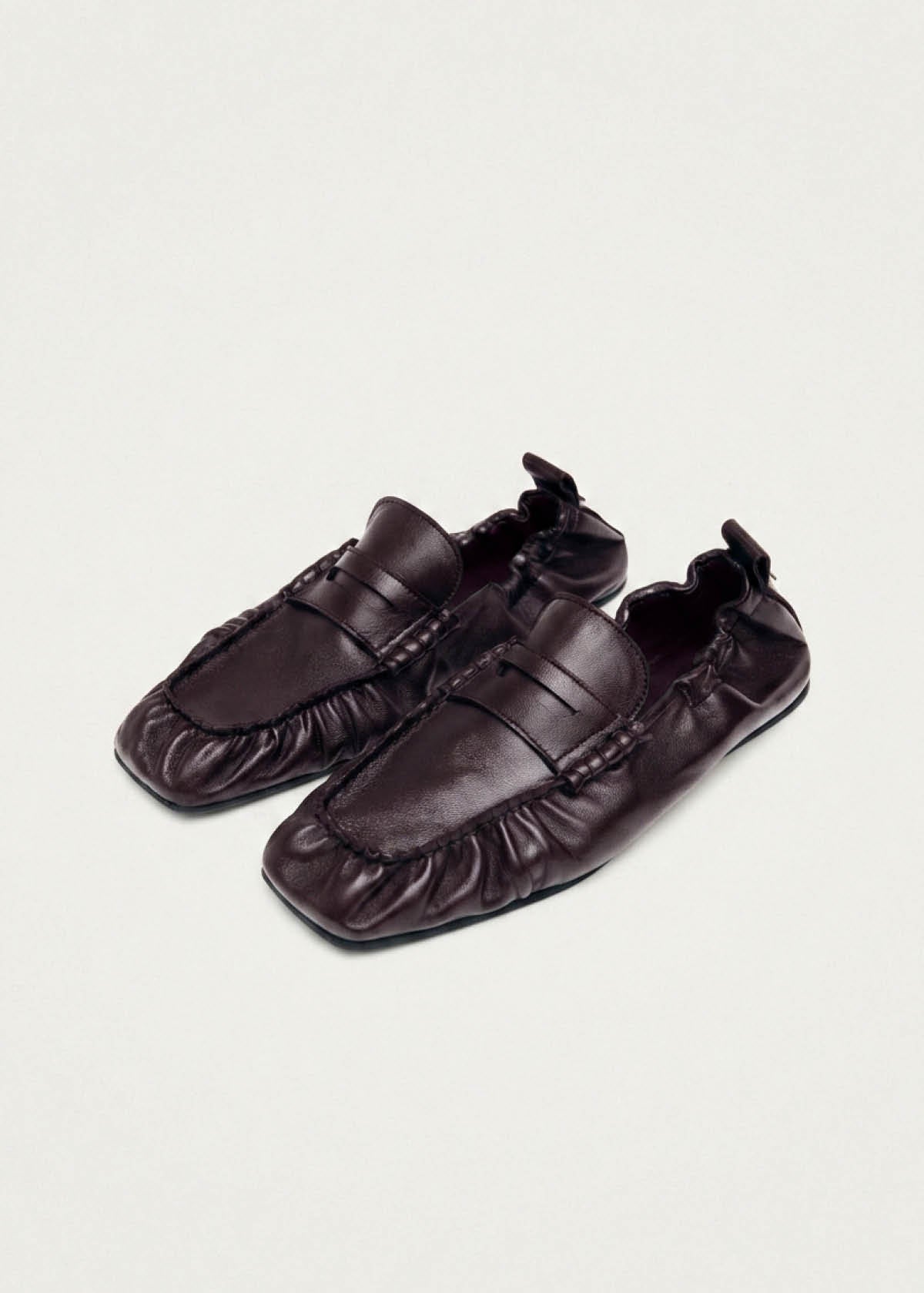Mocasines de cuero burdeos Sage