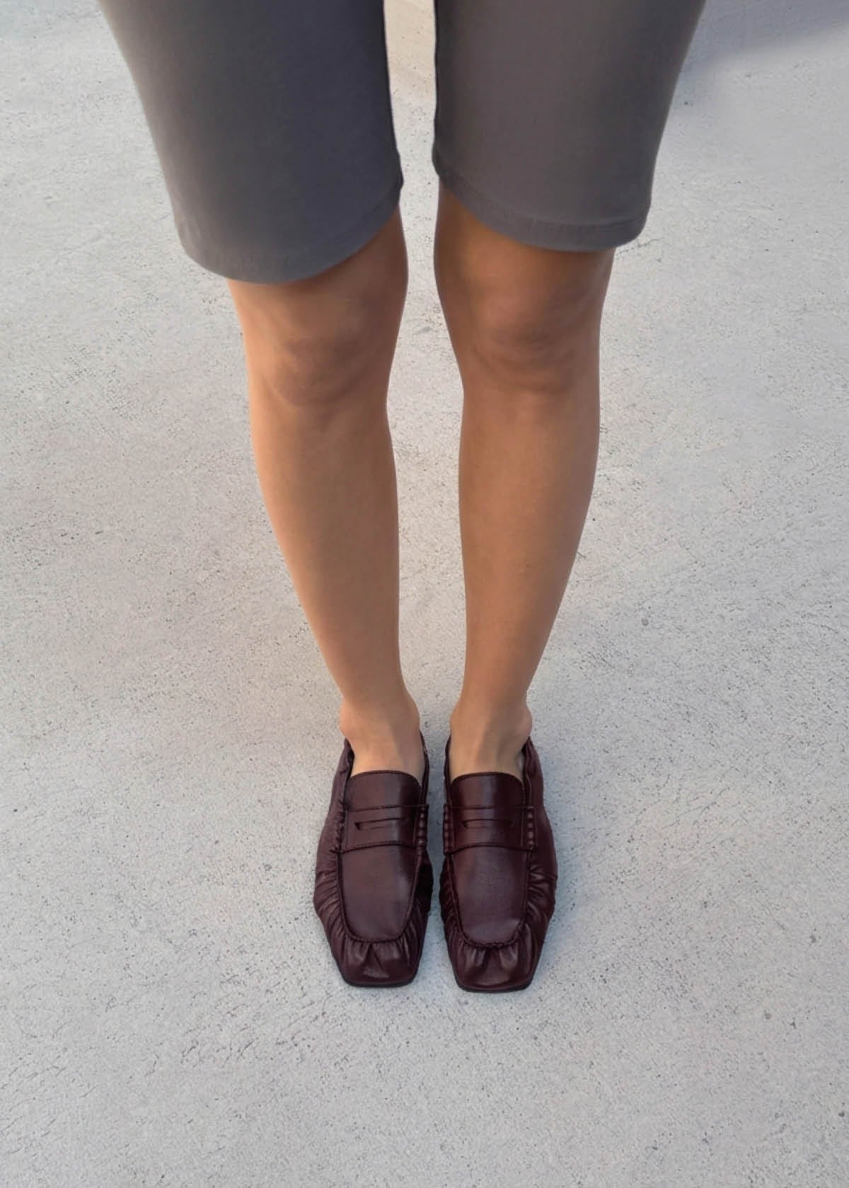 Mocasines de cuero burdeos Sage