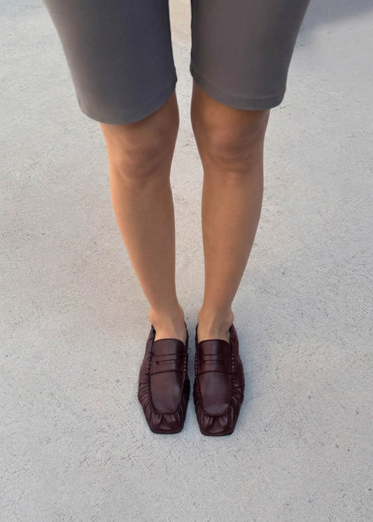 Mocasines de cuero burdeos Sage-image