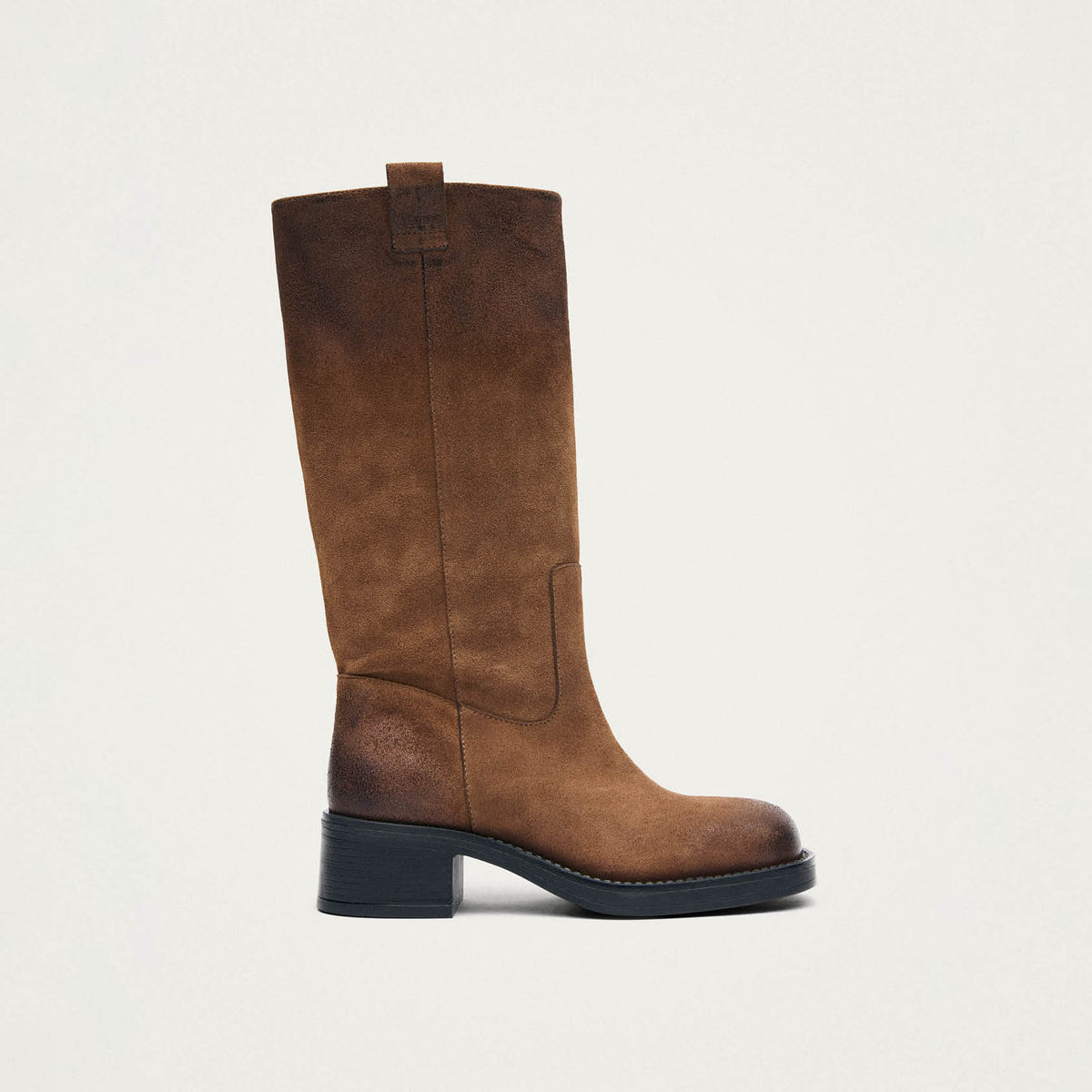 Sajan Vintage Effect Suede Brown Leather Boots