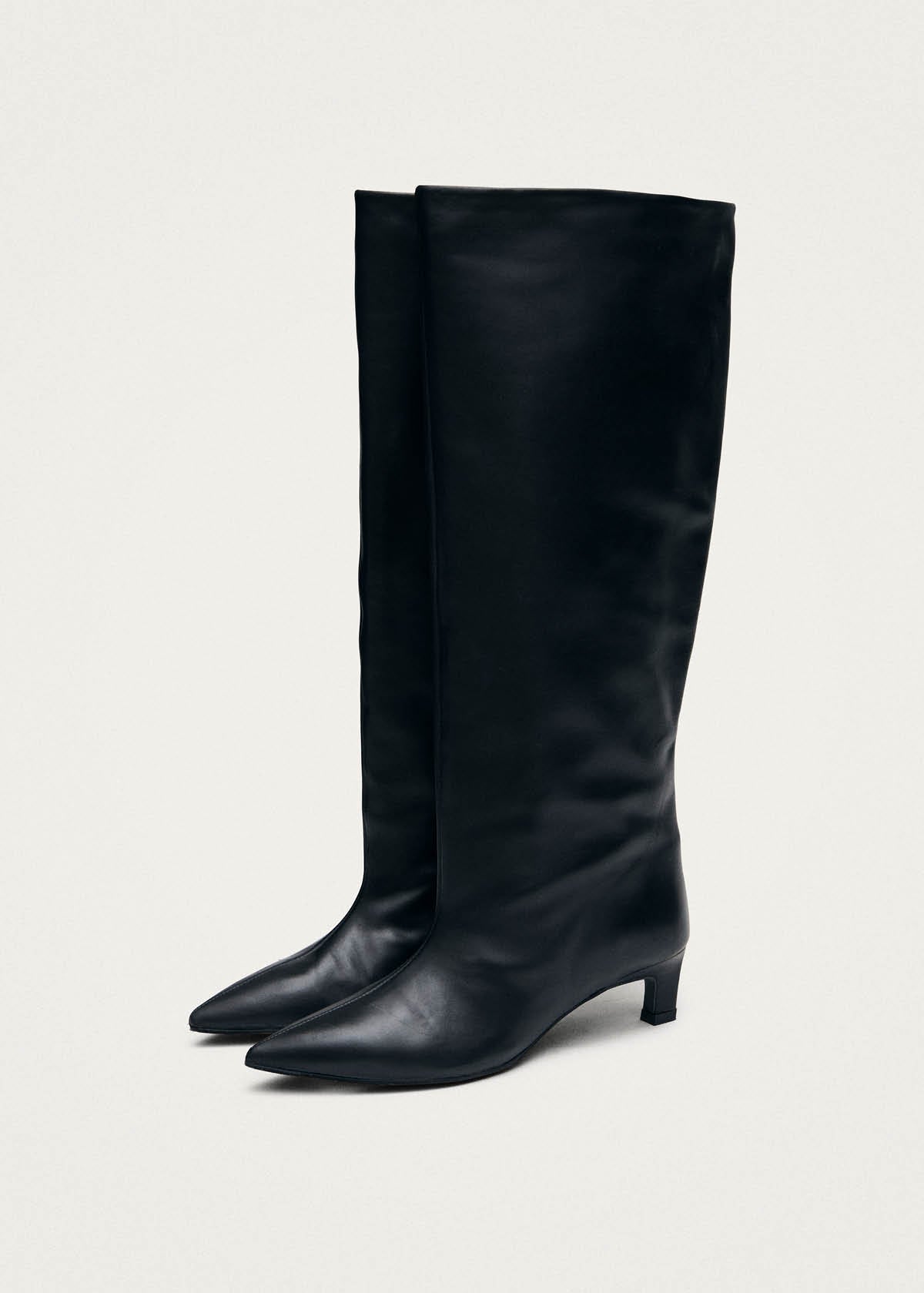 Samia Black Leather Boots