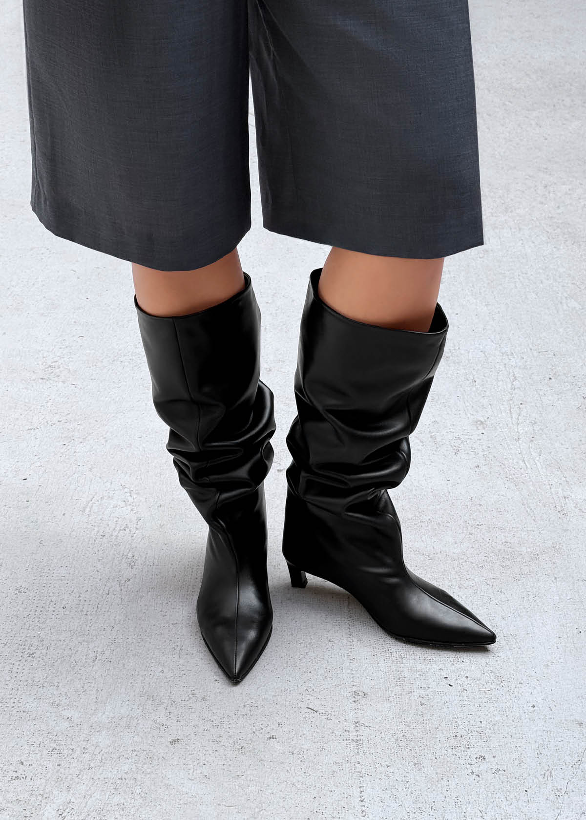 Samia Black Leather Boots