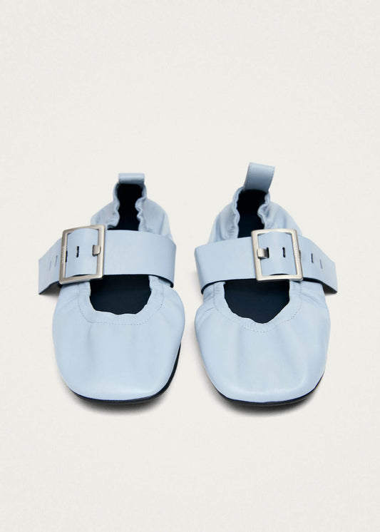 Sarea Blue Leather Ballet Flats-image