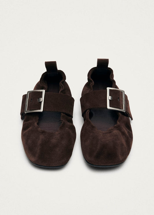 Sarea Ballerine in Pelle Scamosciata Marrone-image