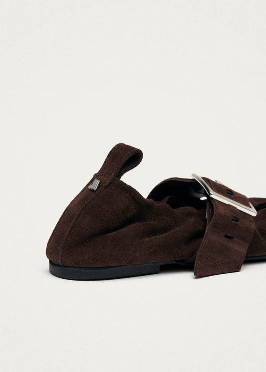 Sarea Ballerine in Pelle Scamosciata Marrone-image