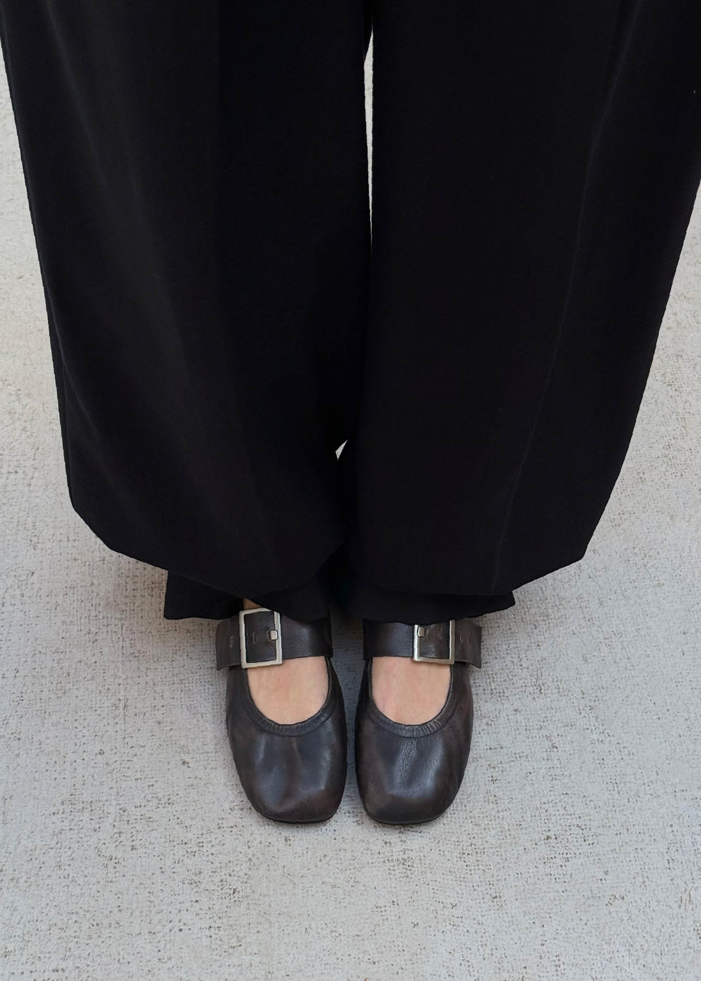 Sarea Vintage Effect Brown Leather Ballet Flats