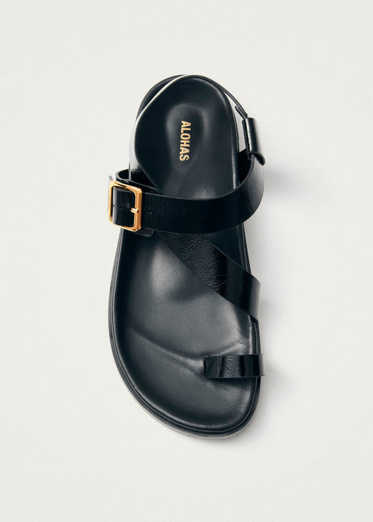 Siren Onix Black Leather Sandals-image