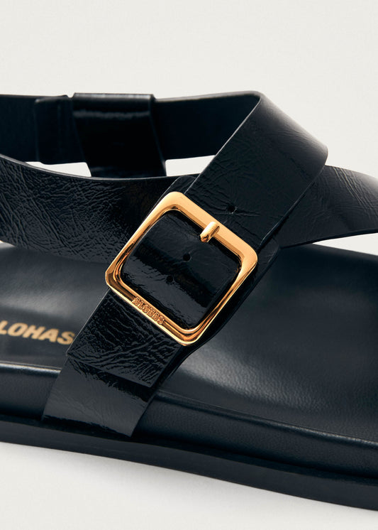 Siren Onix Black Leather Sandals-image