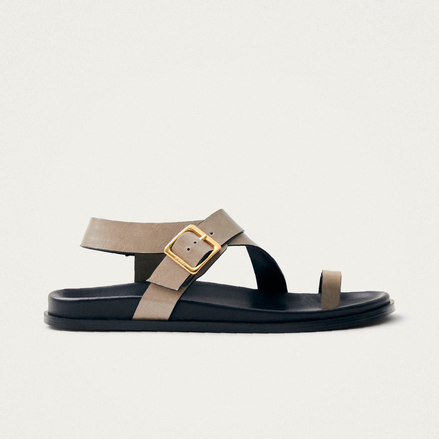 Siren Sandalias de Cuero Beige con Piedra Ónix