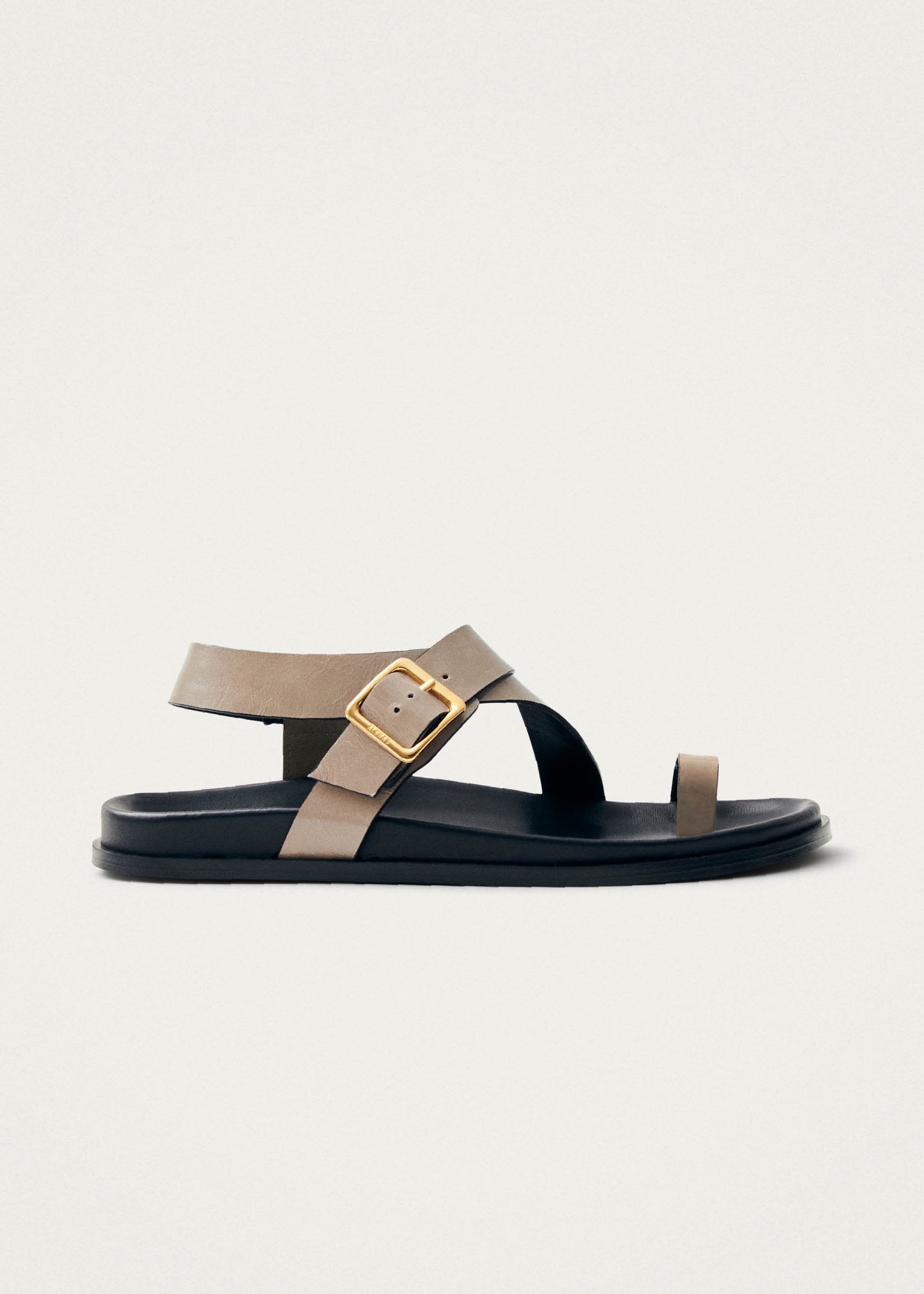 Siren Sandalias de Cuero Beige con Piedra Ónix