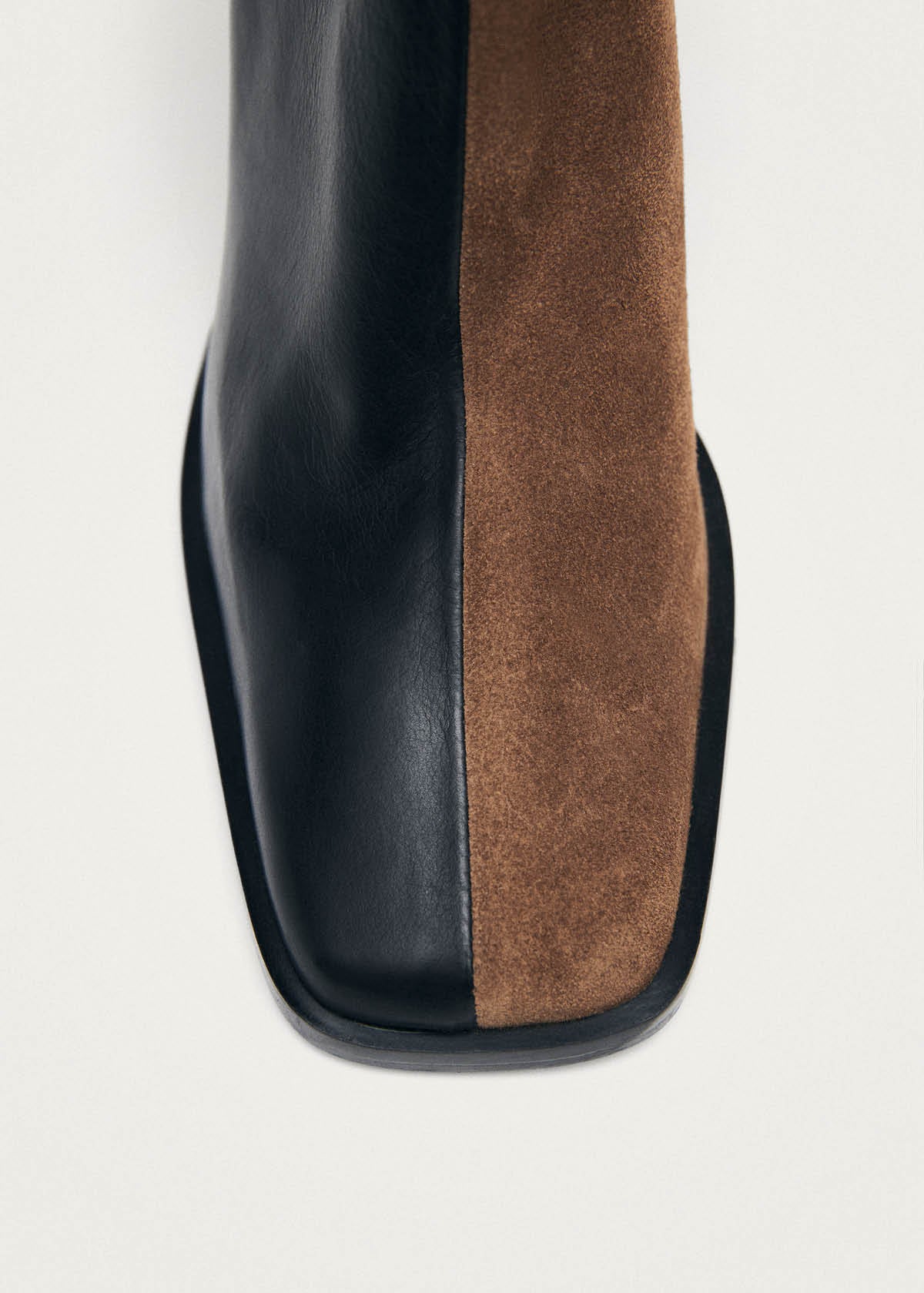 South Bicolor Schwarze Braune Leder Stiefeletten