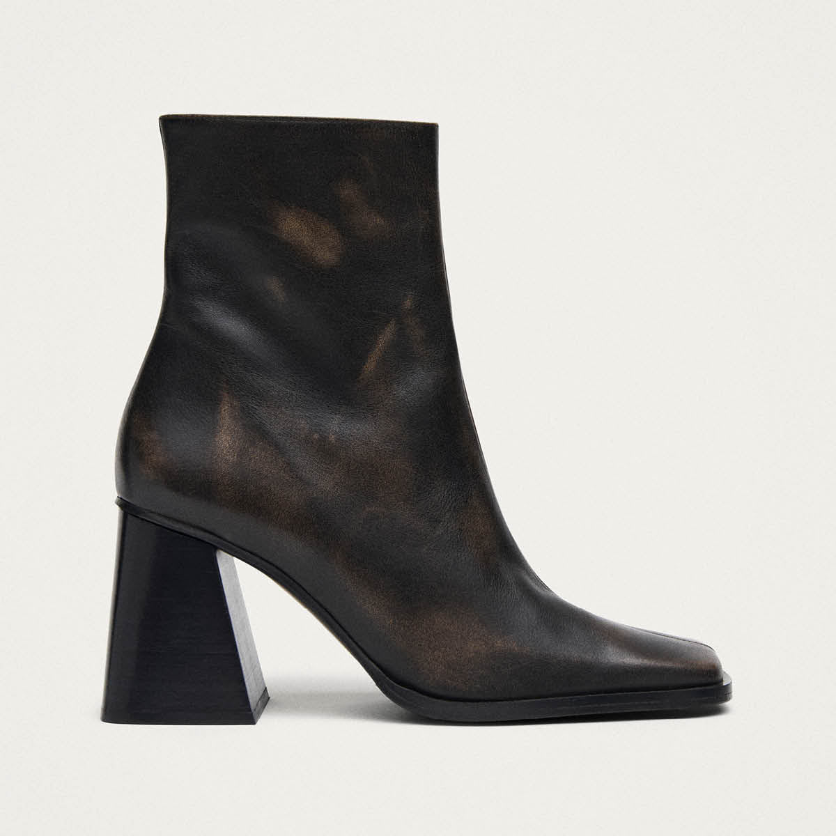 South Vintage Effect Brown Ankle Boots
