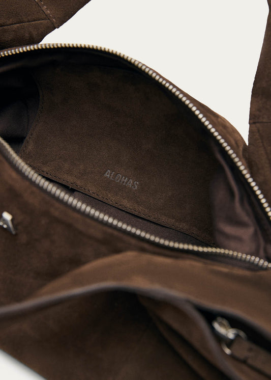 Sue Mini Suede Brown Leather Bag-image