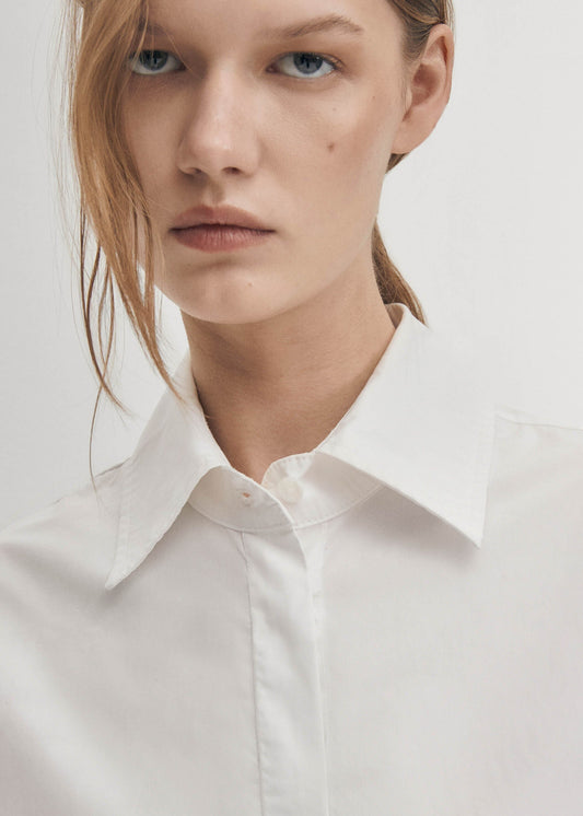 Sugar Camisa blanca de algodón con lazo en la espalda-image