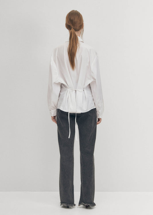 Sugar Camisa blanca de algodón con lazo en la espalda-image
