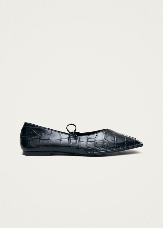 Bailarinas Sway Croco de cuero negro-image
