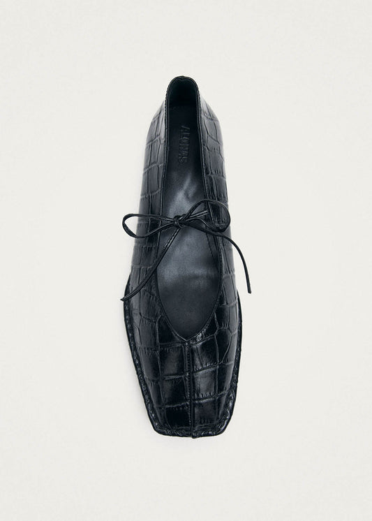 Bailarinas Sway Croco de cuero negro-image