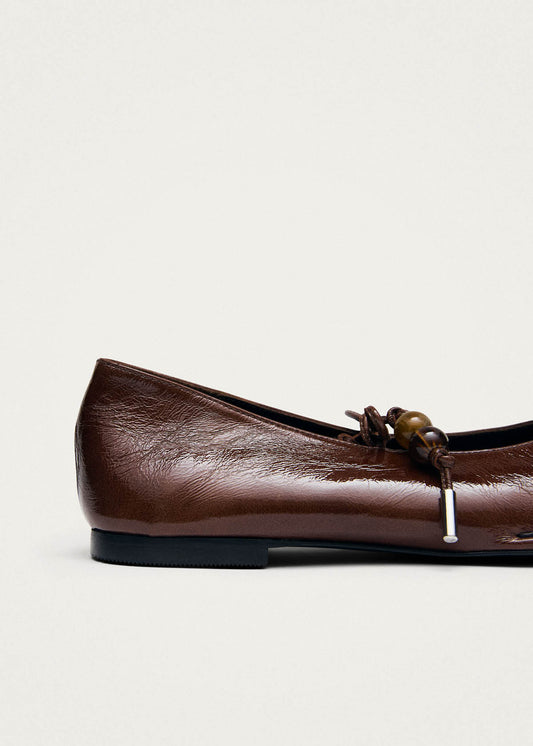 Sway Beads Ballerine in Pelle Marrone-image