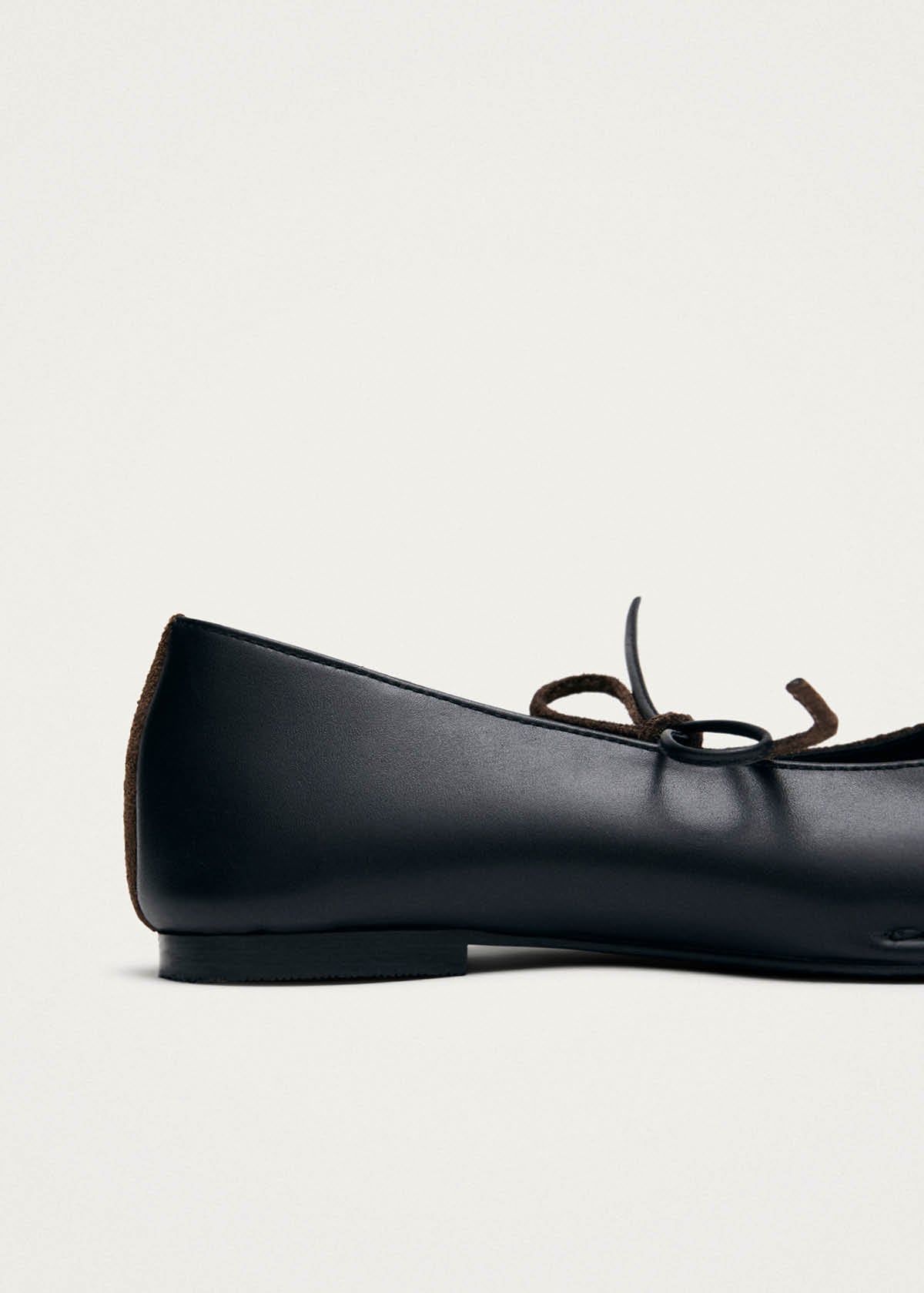 Sway Bicolor Suede Black Chocolate Brown Leather Ballet Flats
