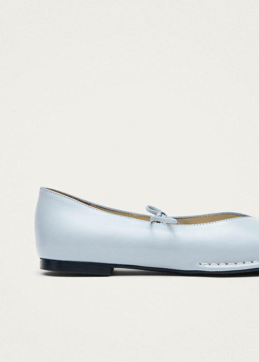 Sway Blue Leather Ballet Flats-image