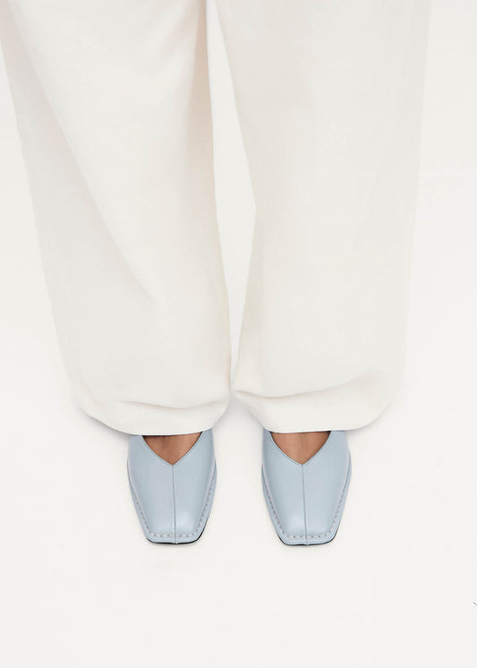 Sway Blue Leather Ballet Flats-image